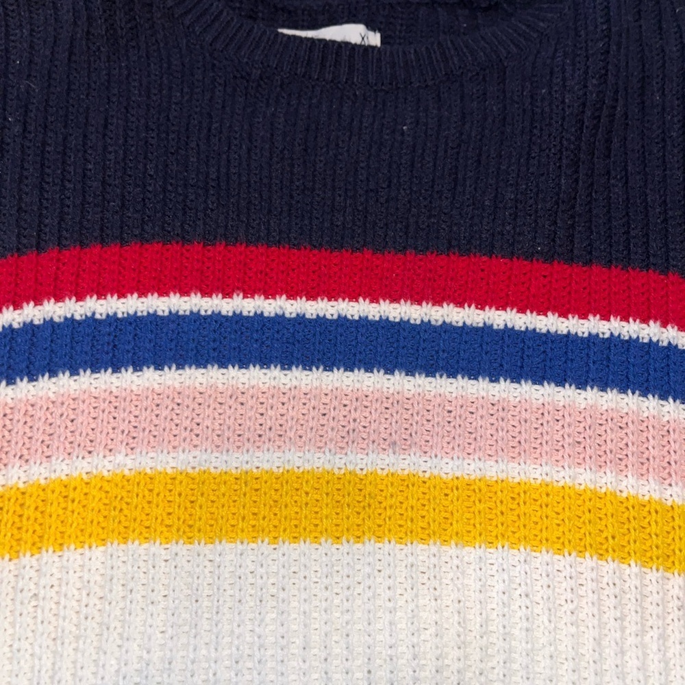 Hollister Multicolor Striped Crew Neck Sweater y2k preppy - Picture 2 of 4